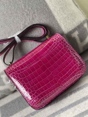 wholesale quality hermes constance 19 shinny niloticus crocodile j5 rose scheherazade ghd